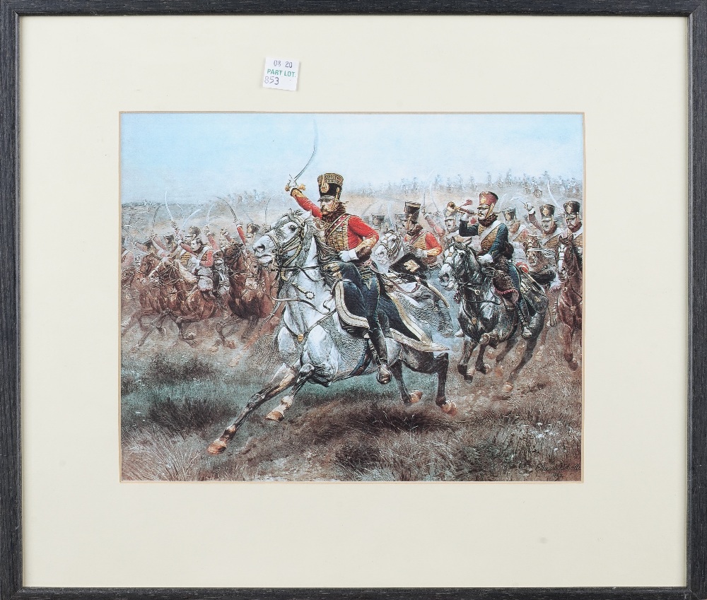 A group of six assorted hand coloured engravings and lithographs of 10th Hussars, including J. A. - Bild 7 aus 16