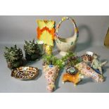 Ceramics, including; Clarice Cliff, Royal Crown Derby, Royal Winton wall pockets,