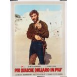 Vintage film poster; 'Per Qualche Dollaro in Piu' (For a Few Dollars More) Italian,