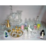 A large quantity of mostly 20th century cut glass, including, drinking glasses,