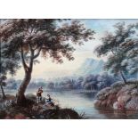 Dutch School (18th/19th century), River landscapes, a pair, gouache, each 13cm x 17.5cm.