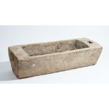 A rectangular hardwood dug out trough, 85cm wide x 22cm high.