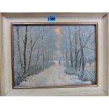 H. P. Hipkiss (20th century), Snow and frost, oil on board, signed, 22.