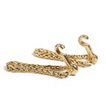 A pair of Boucheron French gold cufflinks, each in a woven chain link design,