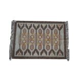 An Ingegerd Silow flatweave rug, the ivory field with bars of design in neutral colours,
