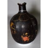 An Arita lacquered porcelain bottle, Edo period,