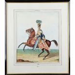 English School (19th/20th century), Mounted officer of the 10th Hussars, 1819, watercolour,