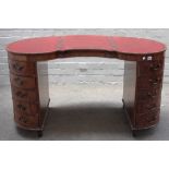 A George III mahogany kidney shaped writing desk,