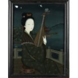 A pair of Chinese reverse glass paintings, 19th/ 20th century,