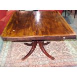 A 19th century mahogany and satinwood banded rectangular centre table,