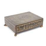 A Chinese export gilt and black lacquer games box, early 19th century,