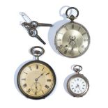 A gold cased, key wind, openfaced pocket watch, with a gilt base metal inner case,
