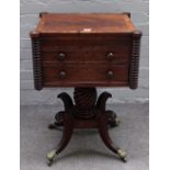 A Regency mahogany and crossbanded writing table,