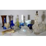 A quantity of 19th century and later cut glass, to include vases, glasses, decanters and sundry,