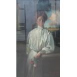 Edgar Lee (19th/20th century), Portrait of a lady, oil on canvas, signed and dated 1910, 126.