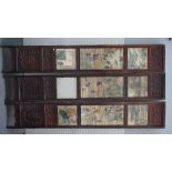 A large Chinese ten panel double-sided screen, circa 1900,