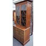 A George III inlaid mahogany bookcase chest,