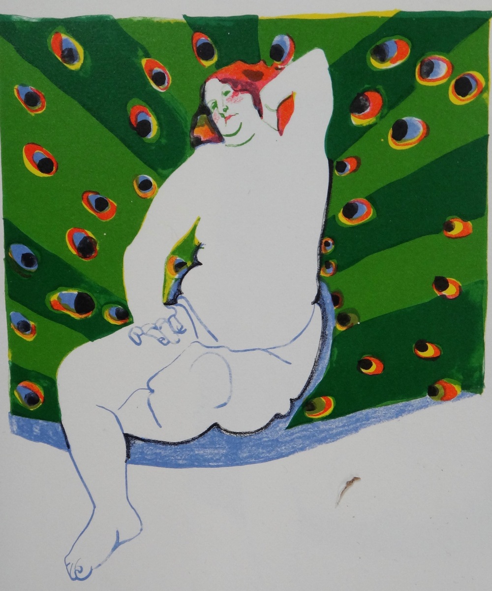 Anne Urquhart (20th century), Reclining nude, colour lithographs, five duplicates, all signed,