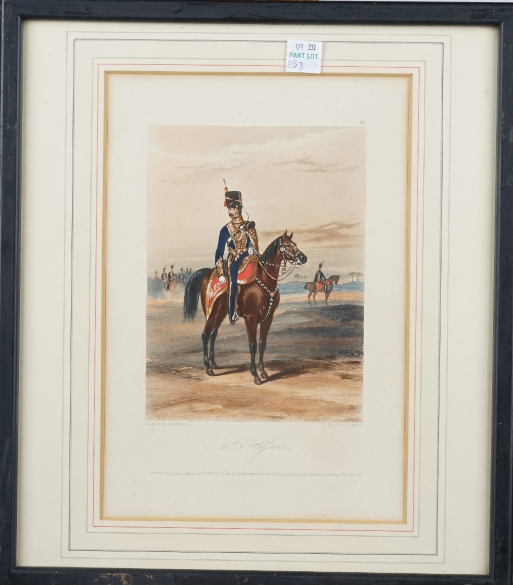 A group of six assorted hand coloured engravings and lithographs of 10th Hussars, including J. A. - Bild 4 aus 16