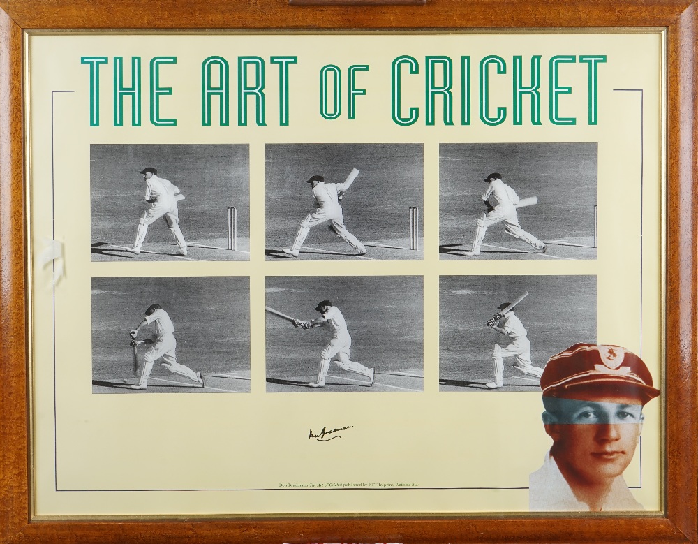 Don Bradman 'The Art of Cricket' poster, signed lower centre, published ETT Imprint, Watsons Bay,