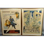 Two Indian release film posters, pasted on board, includes, 'Foreign Correspondent',