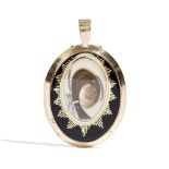 An oval pendant mourning locket, second quarter of the 19th century,