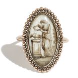 A gold mourning ring, circa 1800,