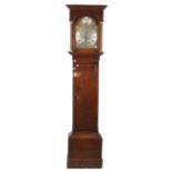 An 18th century oak longcase clock by Thomas Harben Lewes, with arch top hood,