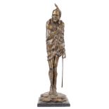 A modern patinated bronze figure of Mephistopheles, signed to the cast, 'J.