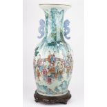 A large and impressive Chinese famille- rose two handled vase, first half 19th century,