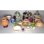 Asian ceramics, including a 19th century Japanese satsuma bowl and cover,