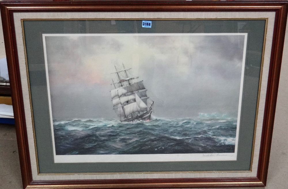 A group of three marine prints, including signed prints by Deryck Foster and Derek G. M.
