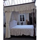 A 19th century and later mahogany four poster bed,