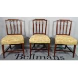 A set of five 19th century mahogany dining chairs,