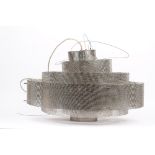 A 1950s style wire mesh ceiling light, of concentric circlet form with chrome ceiling mount,