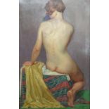 ** Ashworth (20th century), Seated nude, oil on canvas signed,