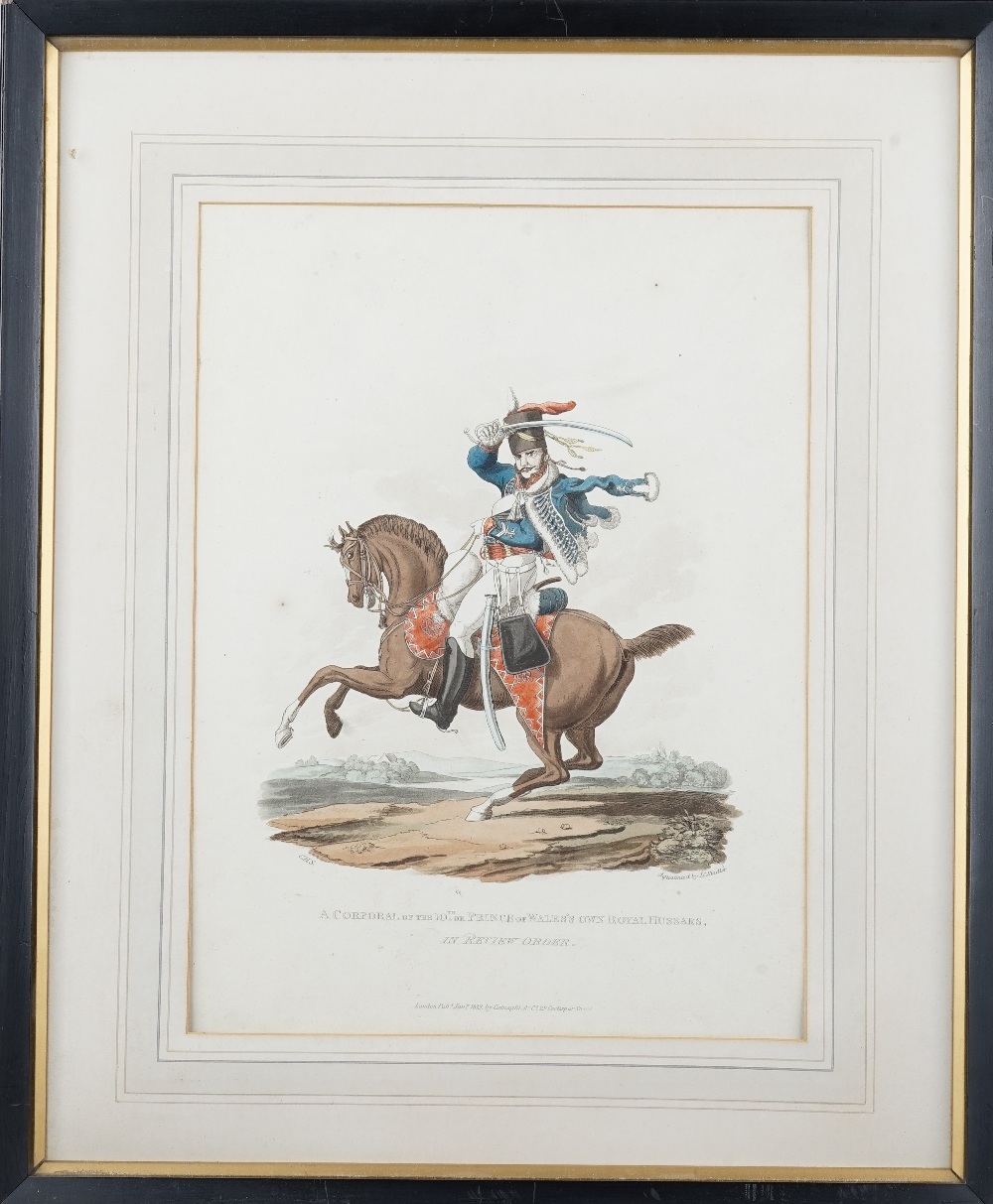 A group of assorted hand coloured engravings and lithographs,