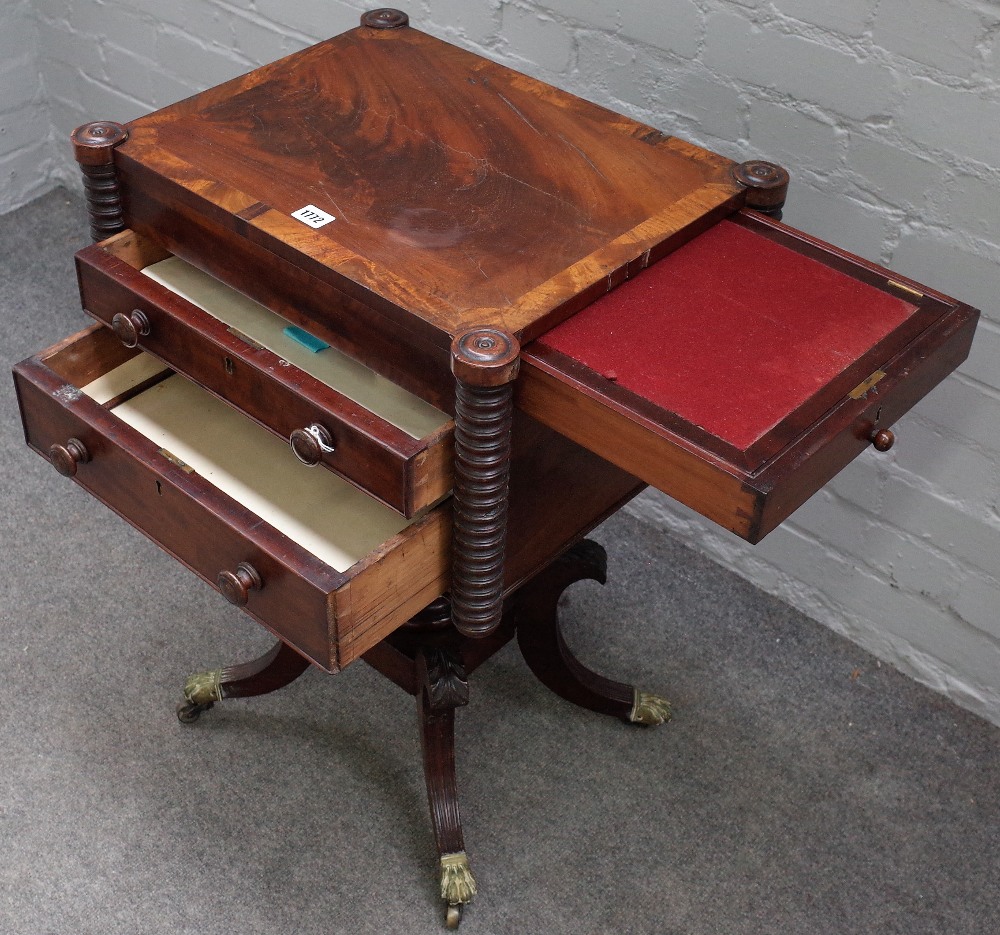 A Regency mahogany and crossbanded writing table, - Image 3 of 3