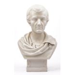 A late 19th century marble bust of a gentleman, signed 'MELI'
