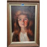 May Tebbutt (20th century), Portrait of a girl, oil on board, signed and dated 1906, 45cm x 29cm.