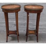 A pair of Louis XVI style provincial yewwood table ambulante, 19th century,