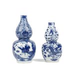 Two Chinese blue and white double-gourd vases, late 19th/early 20th century,