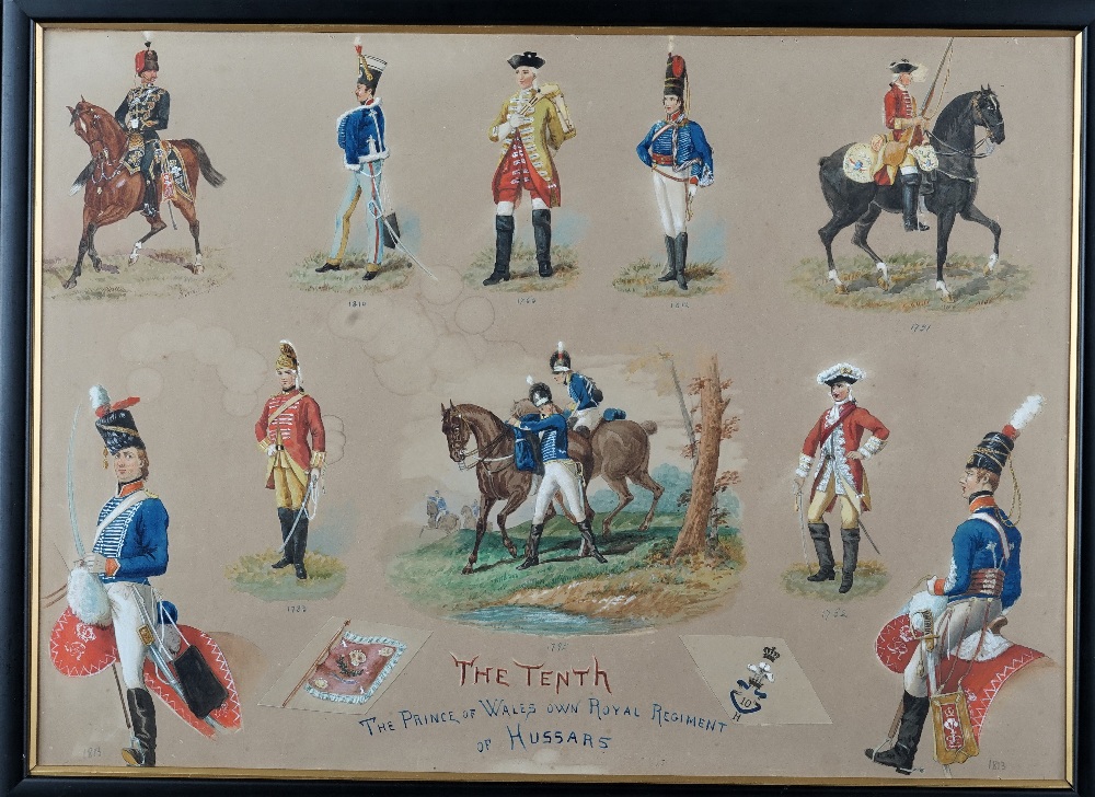 Circle of Richard Simkin, Uniforms of The Tenth, The Prince of Wales's own Regiment of Hussars,