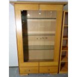 A modern hardwood floor standing display cabinet,