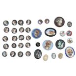A group of twenty similar enamelled plaques, depicting Classical portraits,