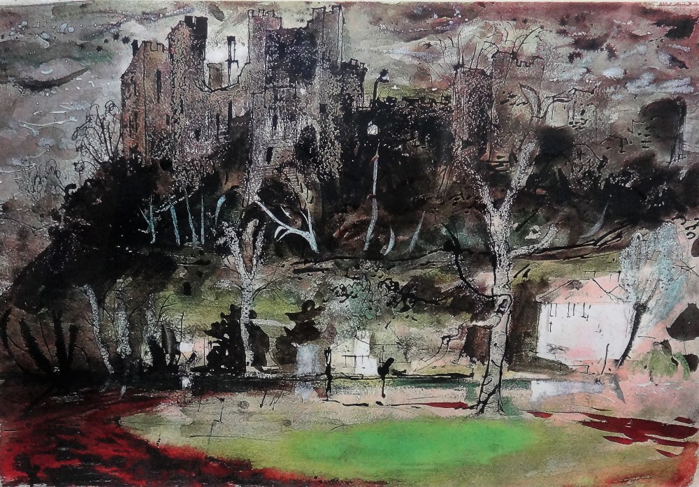 John Piper (British 1903-1992) Ludlow Castle, colour screenprint,