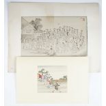 Chinese school, Qing dynasty, a painting of eight boys at play, watercolour on paper,