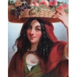 Thomas Jones Barker (British 1815-1882), The fruit carrier, oil on canvas, signed,