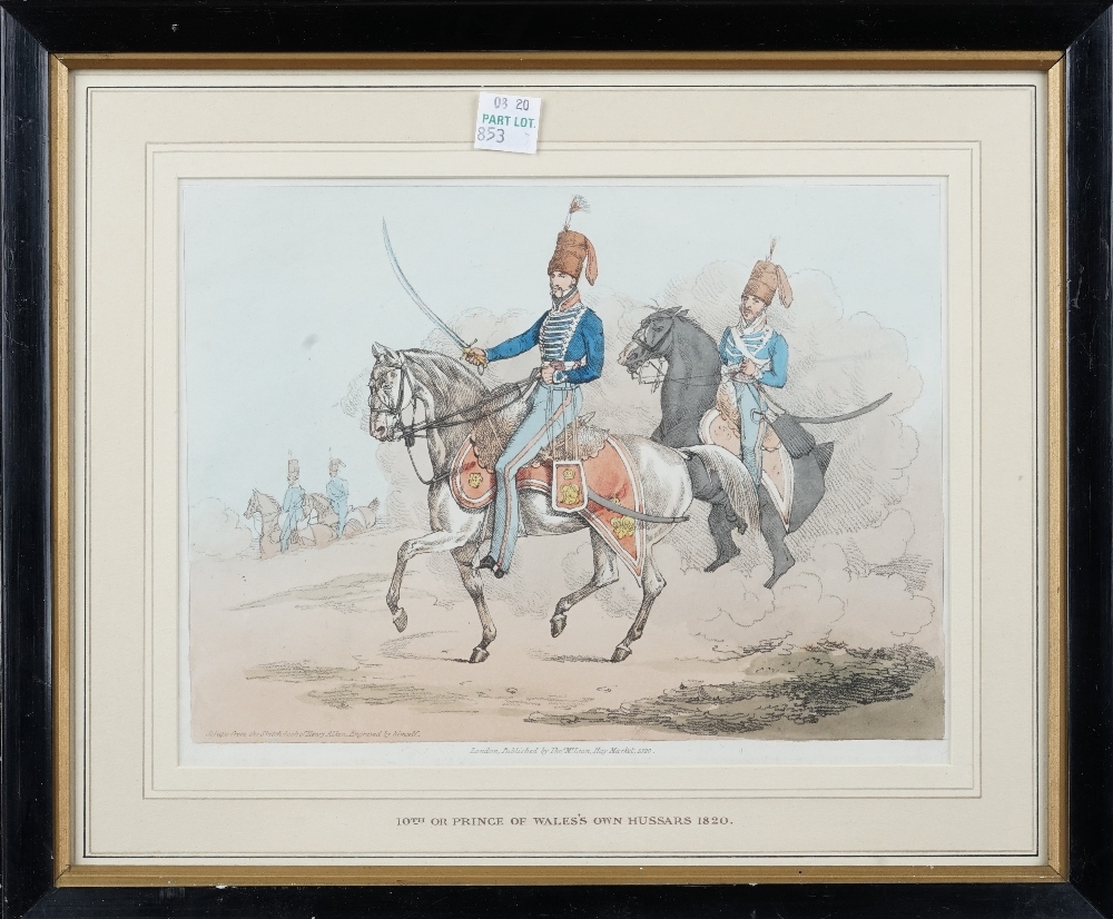 A group of six assorted hand coloured engravings and lithographs of 10th Hussars, including J. A. - Bild 9 aus 16