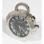 Cartier: a stainless steel Pasha travel alarm clock, model number 2754,